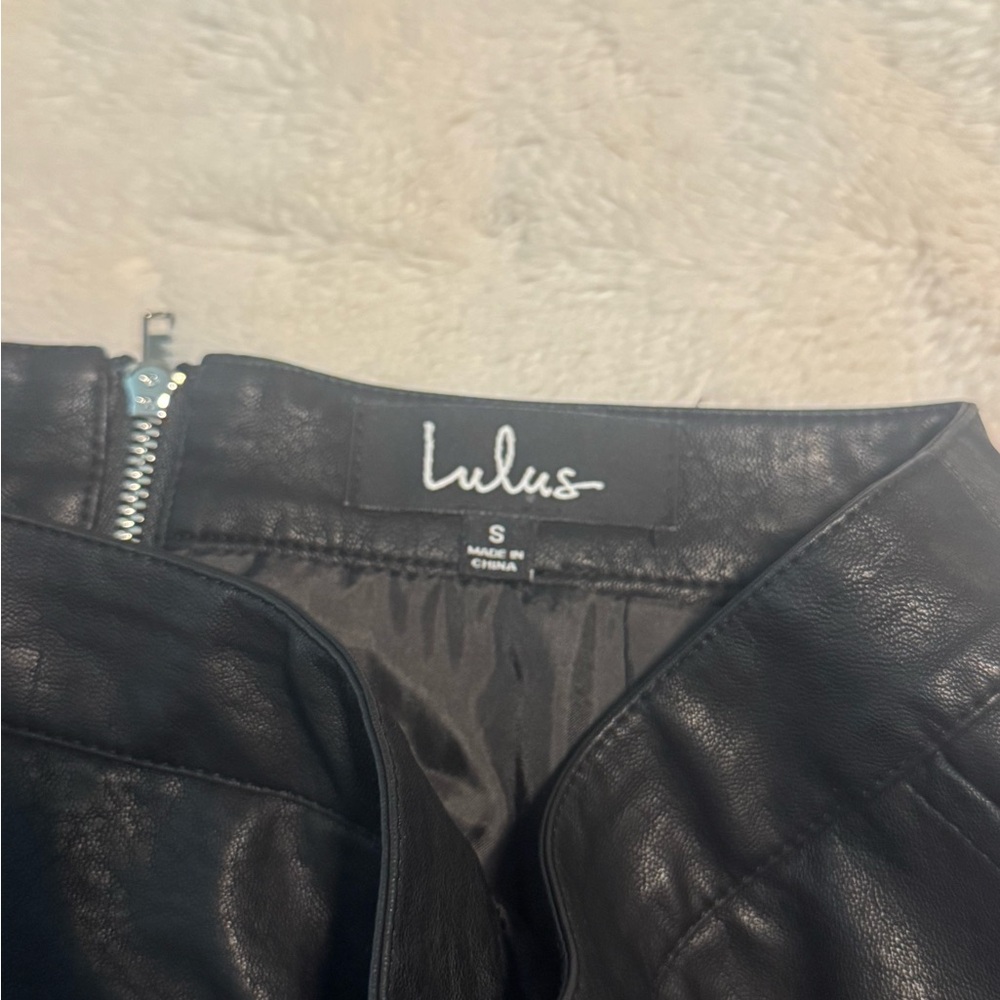 Lulu's Harley Black Vegan Leather Mini Skirt - Picture 5 of 5